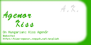 agenor kiss business card