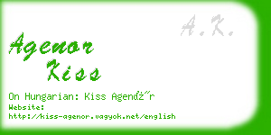 agenor kiss business card